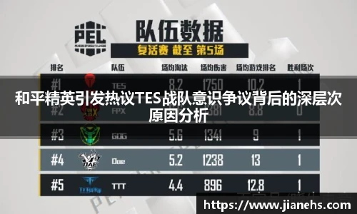 乐鱼电竞和平精英引发热议TES战队意识争议背后的深层次原因分析